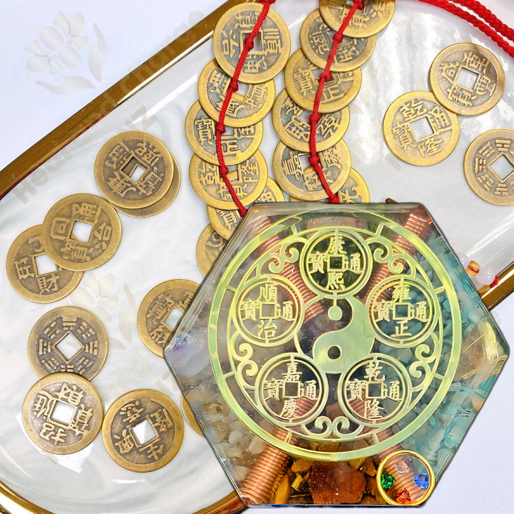 Five Emperor Coins with Bagua