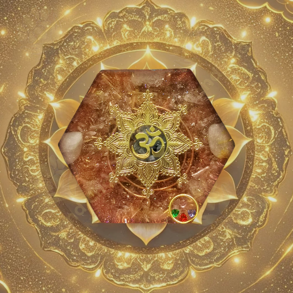 Om in Eight Petals Lotus