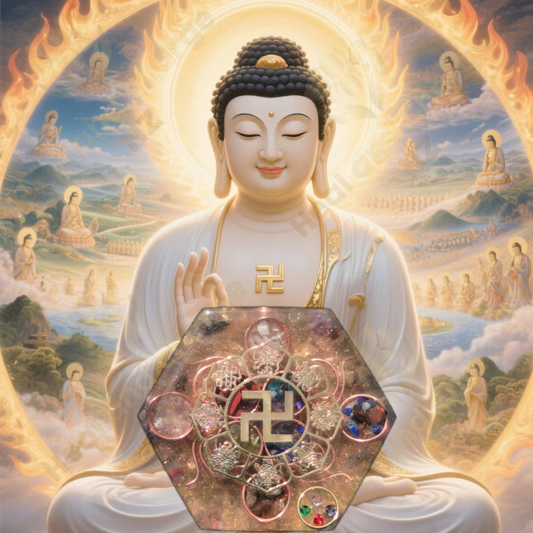 Swastika with Ashtamangala