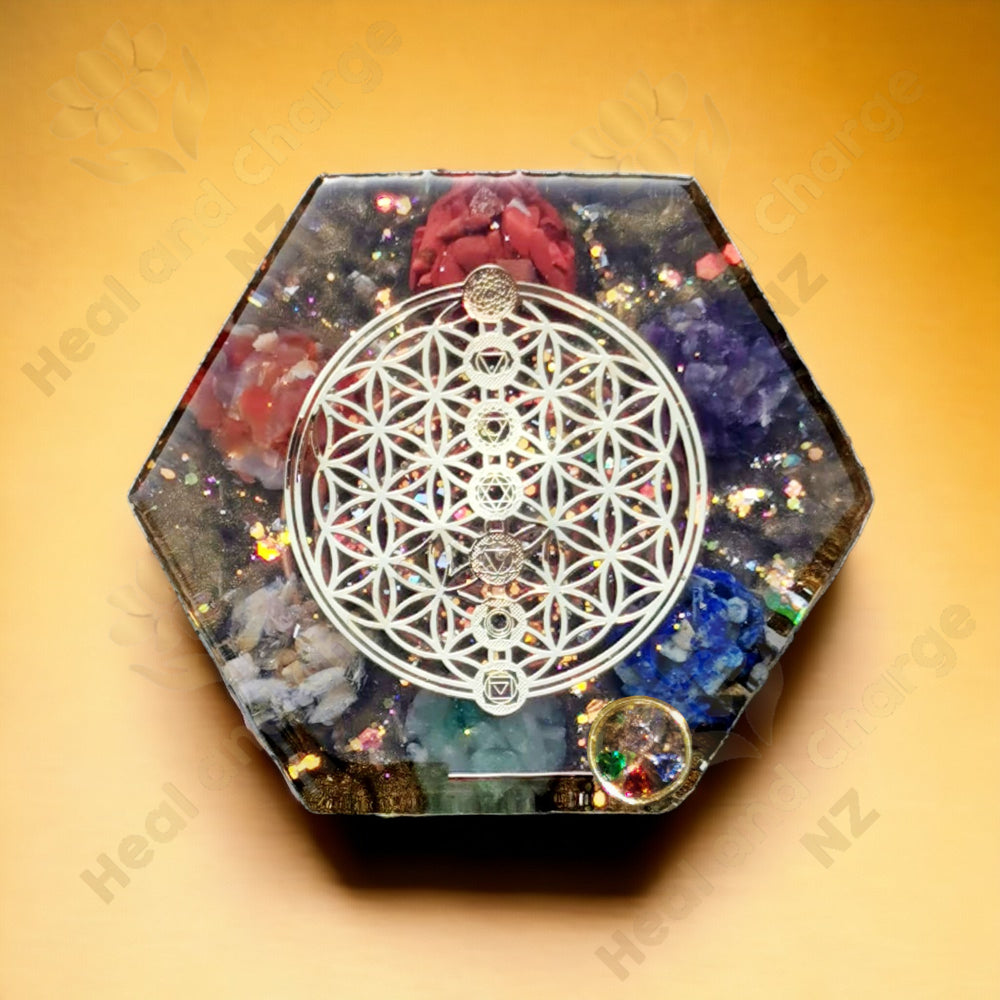 Flower of Life with 7 Chakras